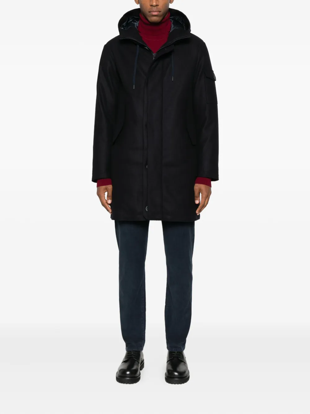 Incotex Logo Patch Trousers In Black