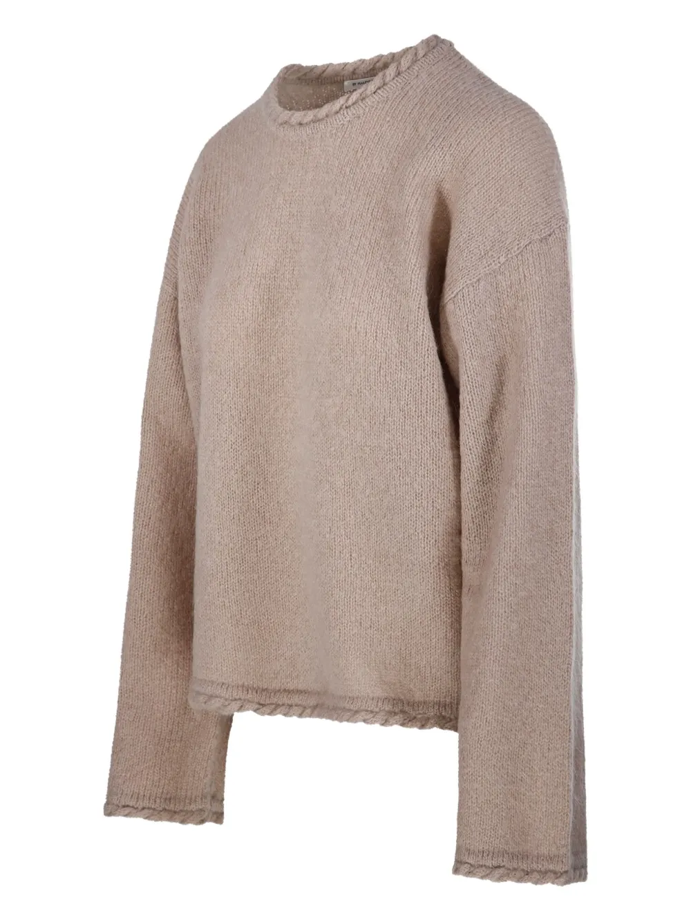 By Malene Birger Trui met gevlochten afwerking Beige