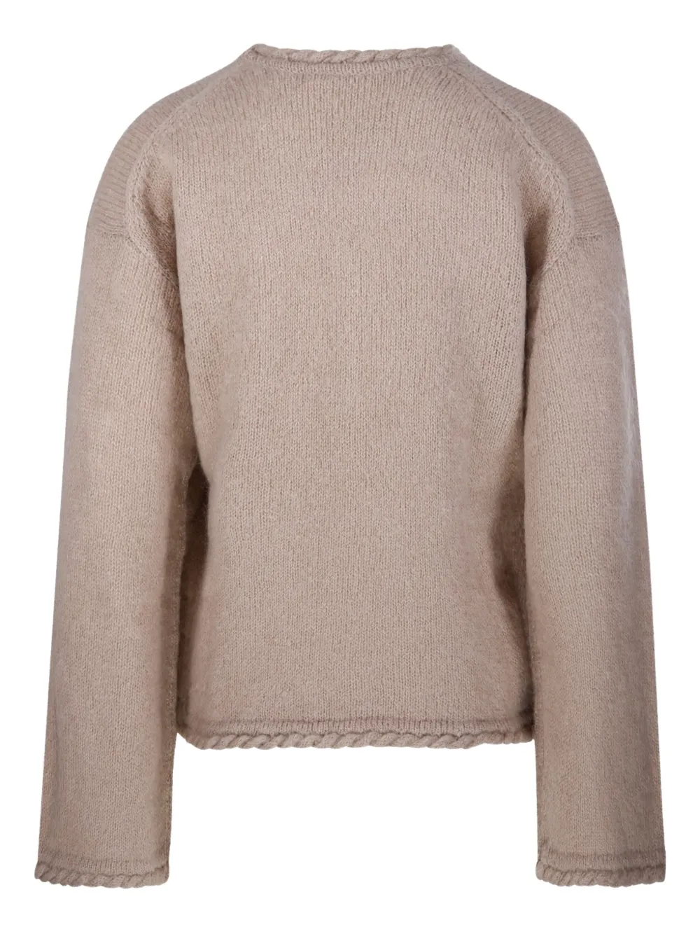 By Malene Birger Trui met gevlochten afwerking Beige