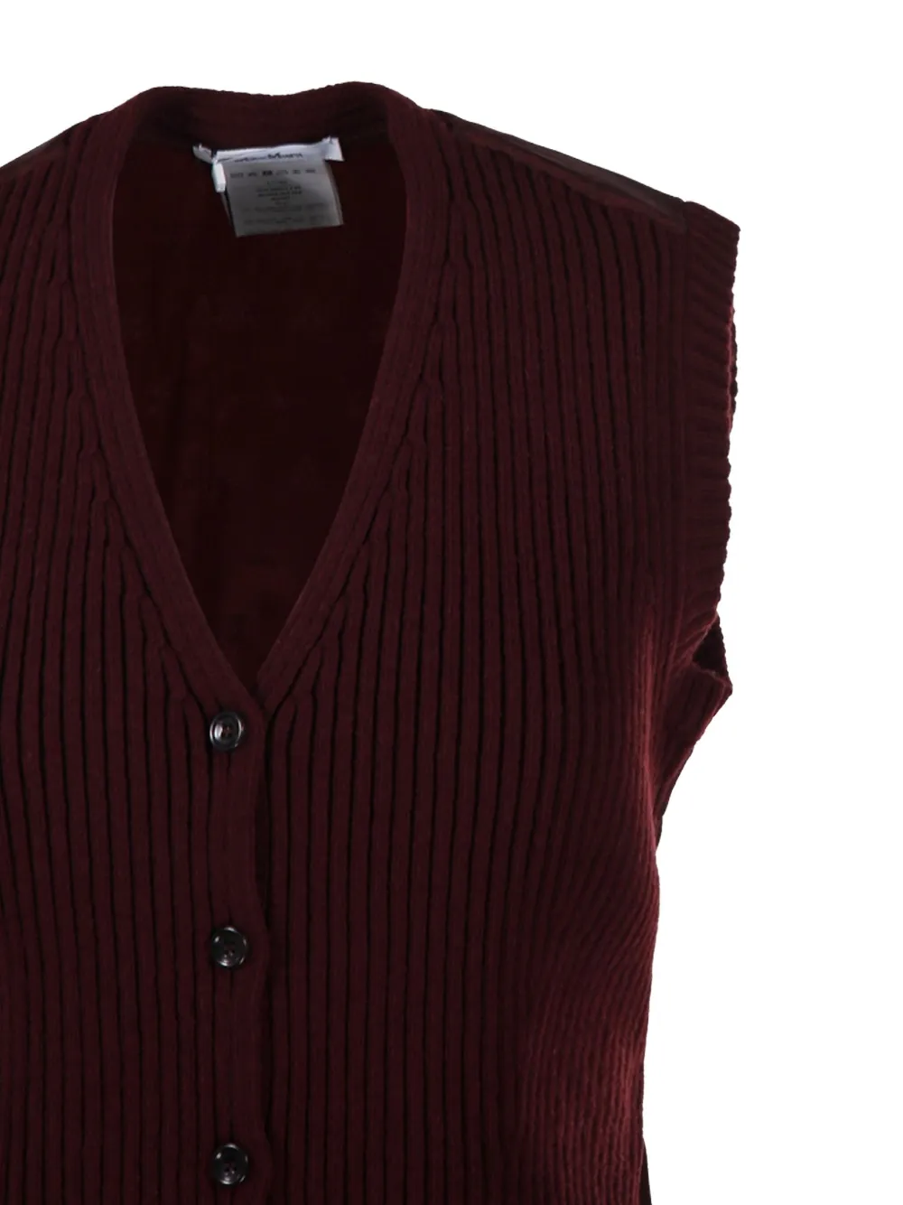 Max Mara Ribbed Sleeveless Cardigan In Red
