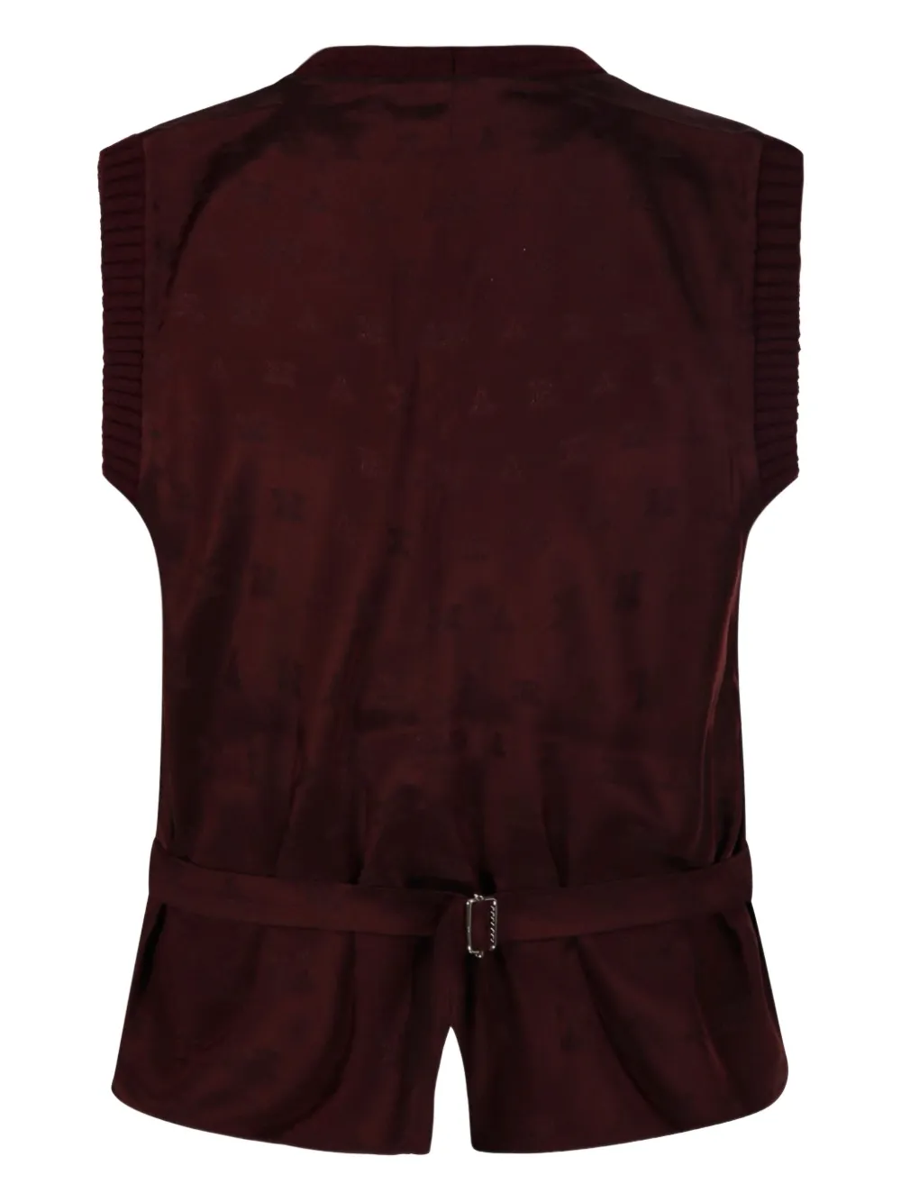Max Mara Ribbed Sleeveless Cardigan In Red