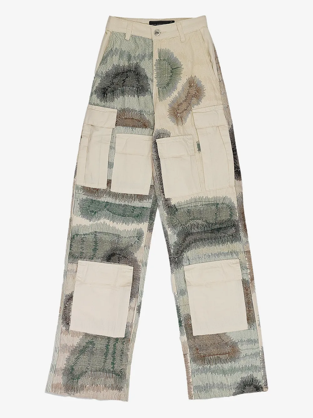 Who Decides War embroidery jeans | Neutrals | Image 1