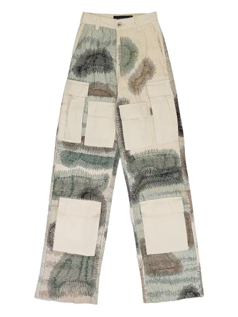Who Decides War embroidery jeans