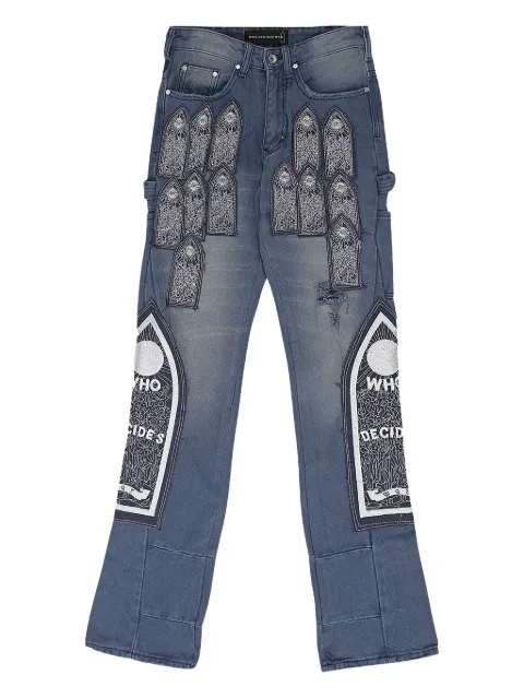 Who Decides War patched jeans
