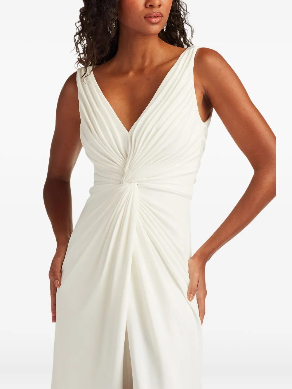 Tadashi Shoji Jessey avondjurk met gedraaid detail Wit