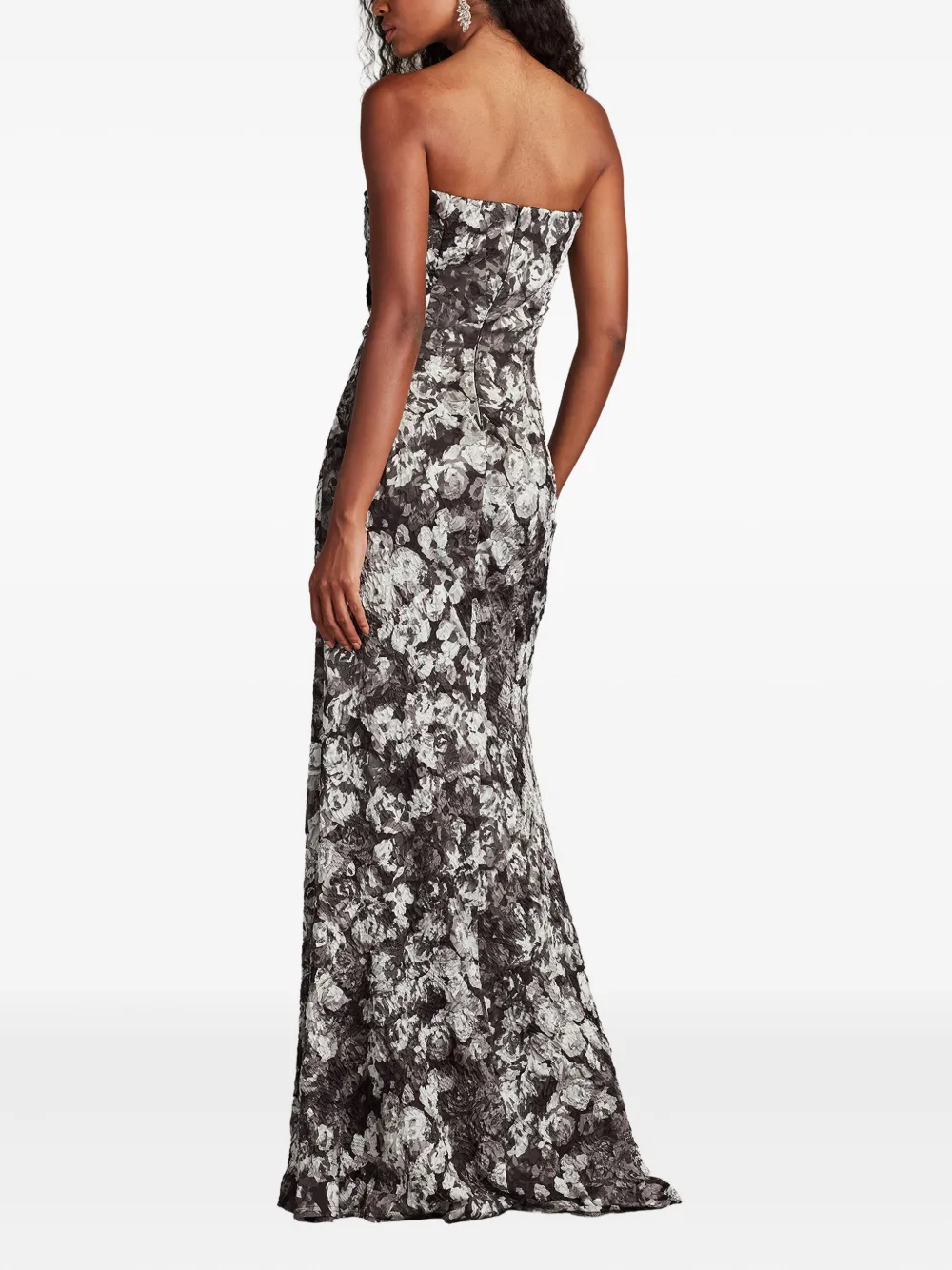 Tadashi Shoji Carnie strapless jurk met bloemenprint Grijs
