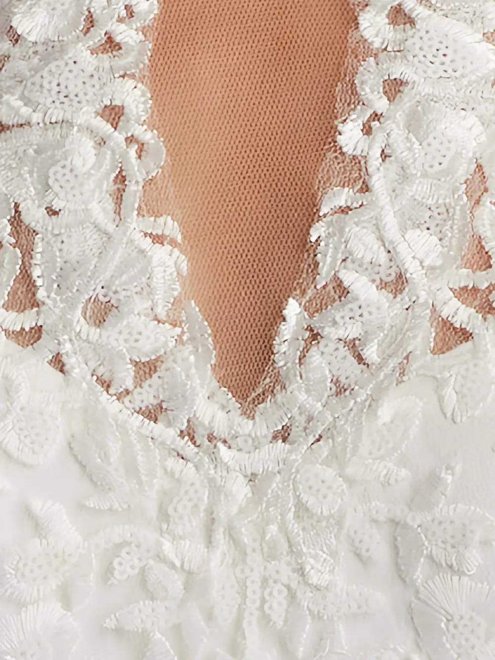 Tadashi Shoji Heiss avondjurk met bloemenkant Wit