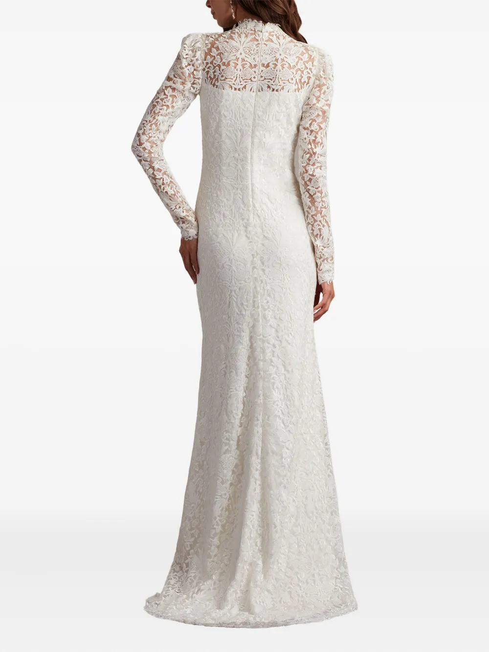 Tadashi Shoji Heiss avondjurk met bloemenkant Wit