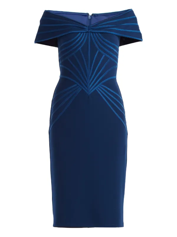 white christmas dresses Tadashi Shoji Women's Newell Embroidered Blouson Dress