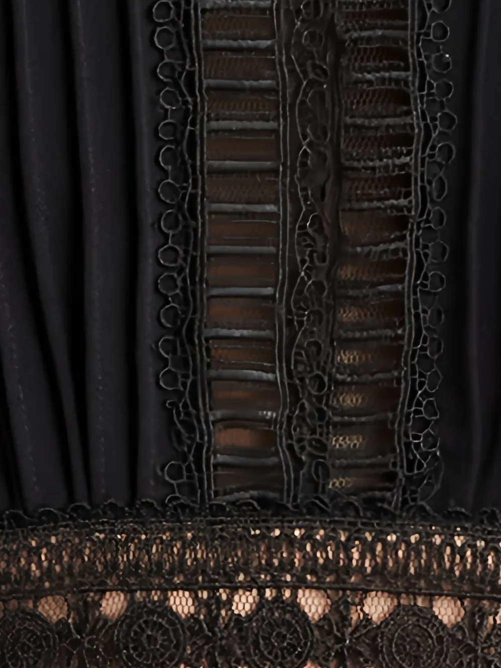 Tadashi Shoji Brone Lace Pleated Dress In Black