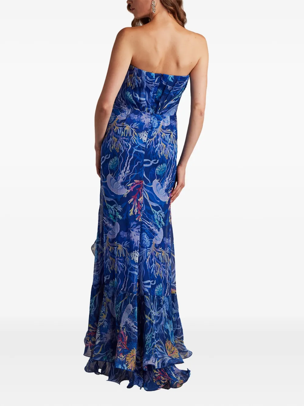 Tadashi Shoji Morwenna strapless jurk Blauw