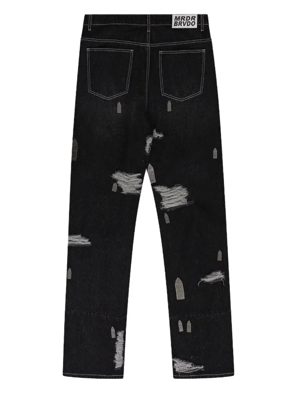 Who Decides War ダメージ ジーンズ | ブラック | FARFETCH JP