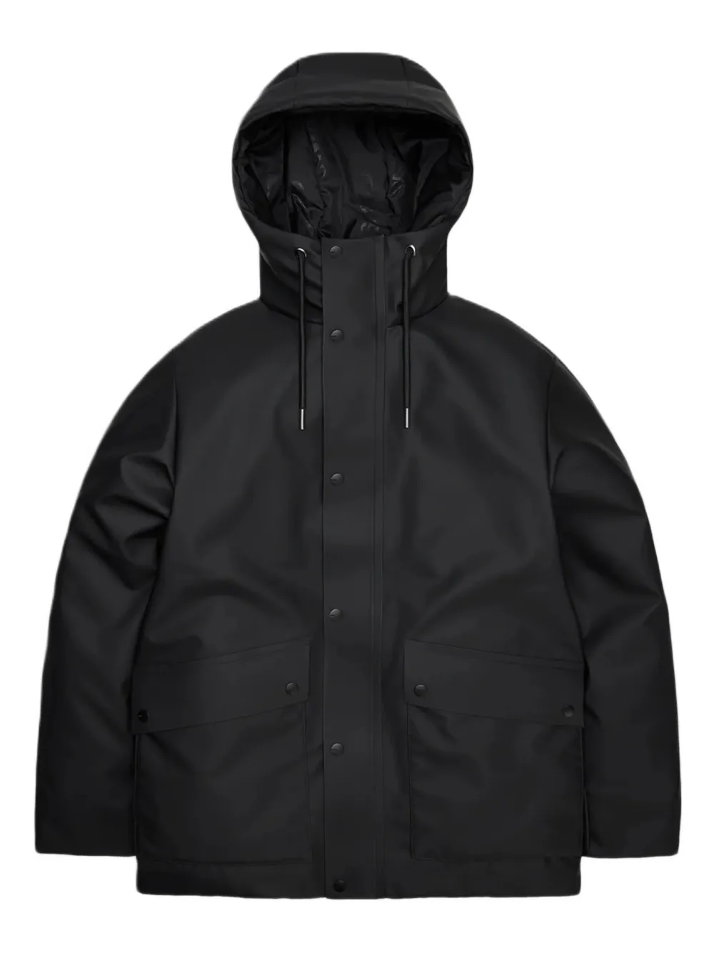 Rains Nome hooded parka coat | Black | Image 1
