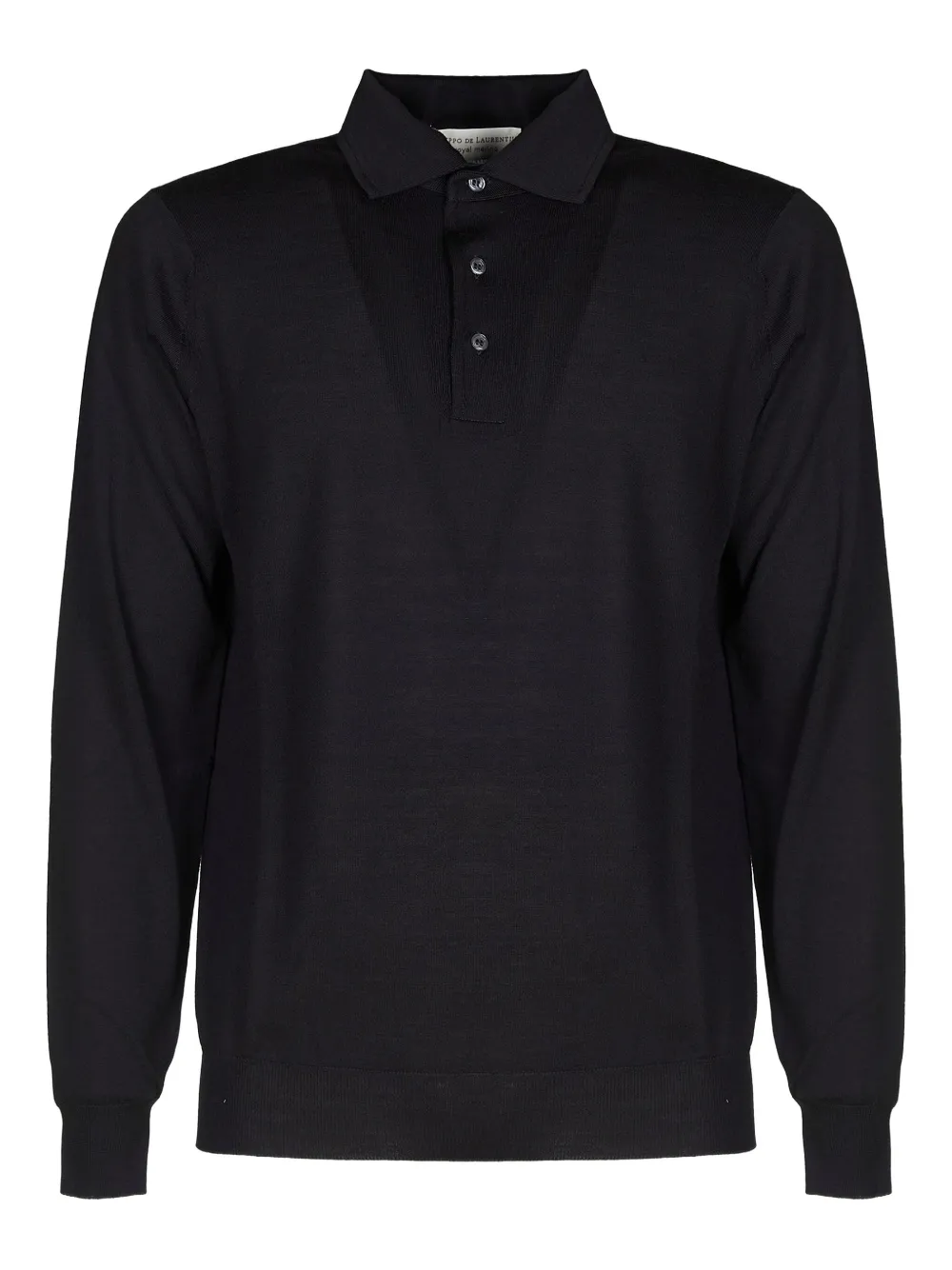 Filippo De Laurentiis buttoned long-sleeved polo shirt | Black | Image 1