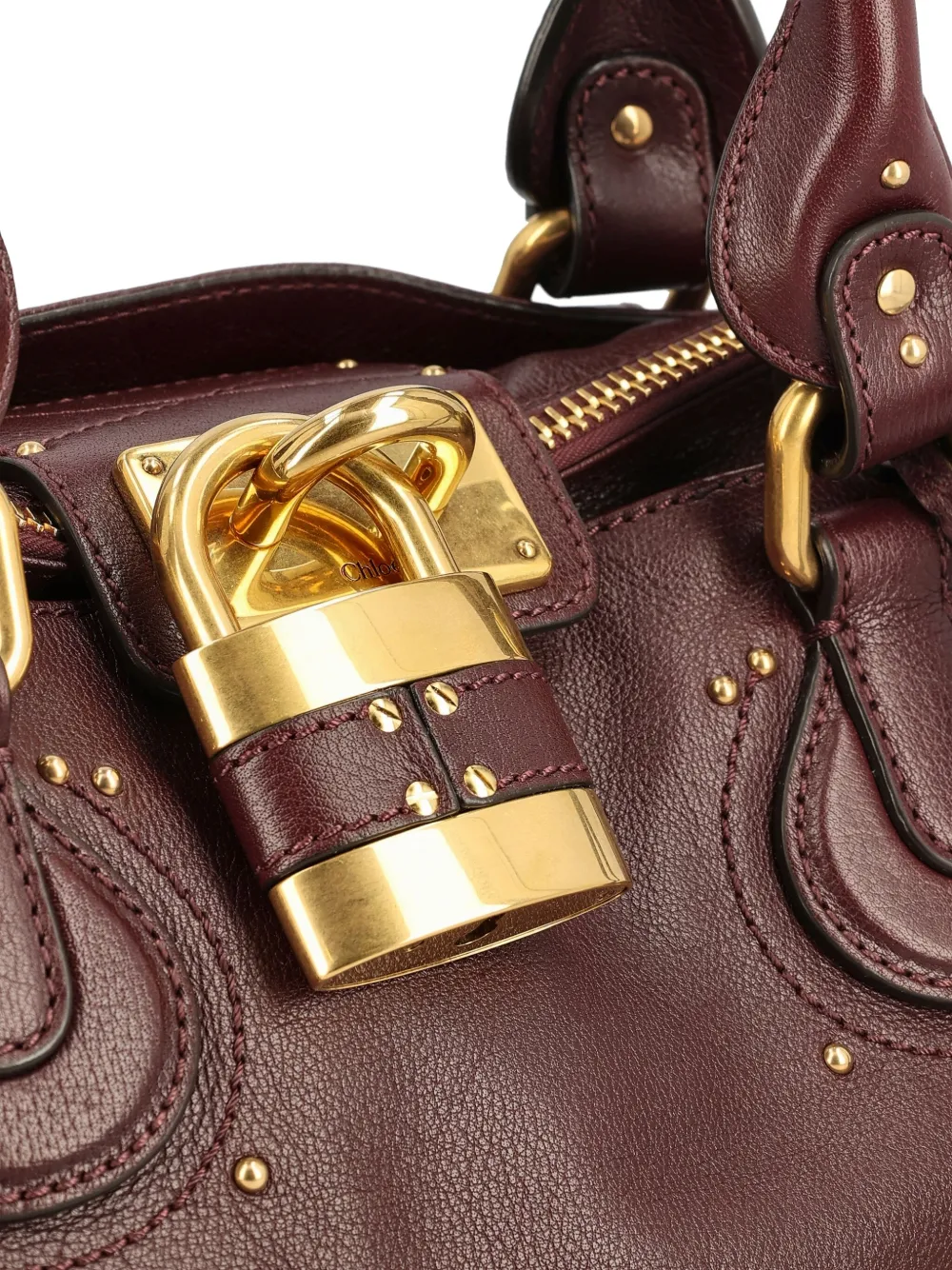 Chloé Paddington Bag In Leather In Red