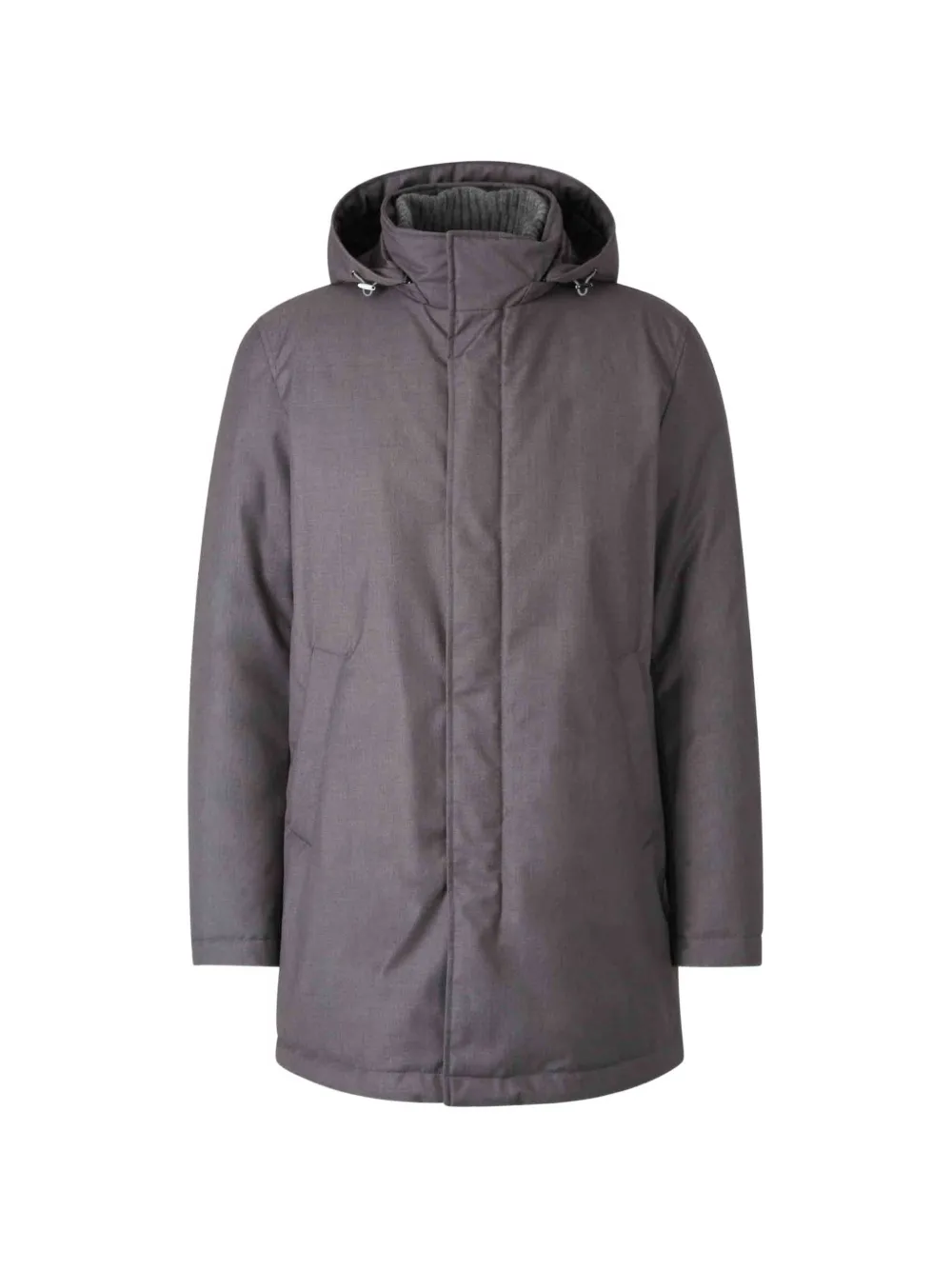 Herno Elegant zip closure long hooded jacket - Grigio