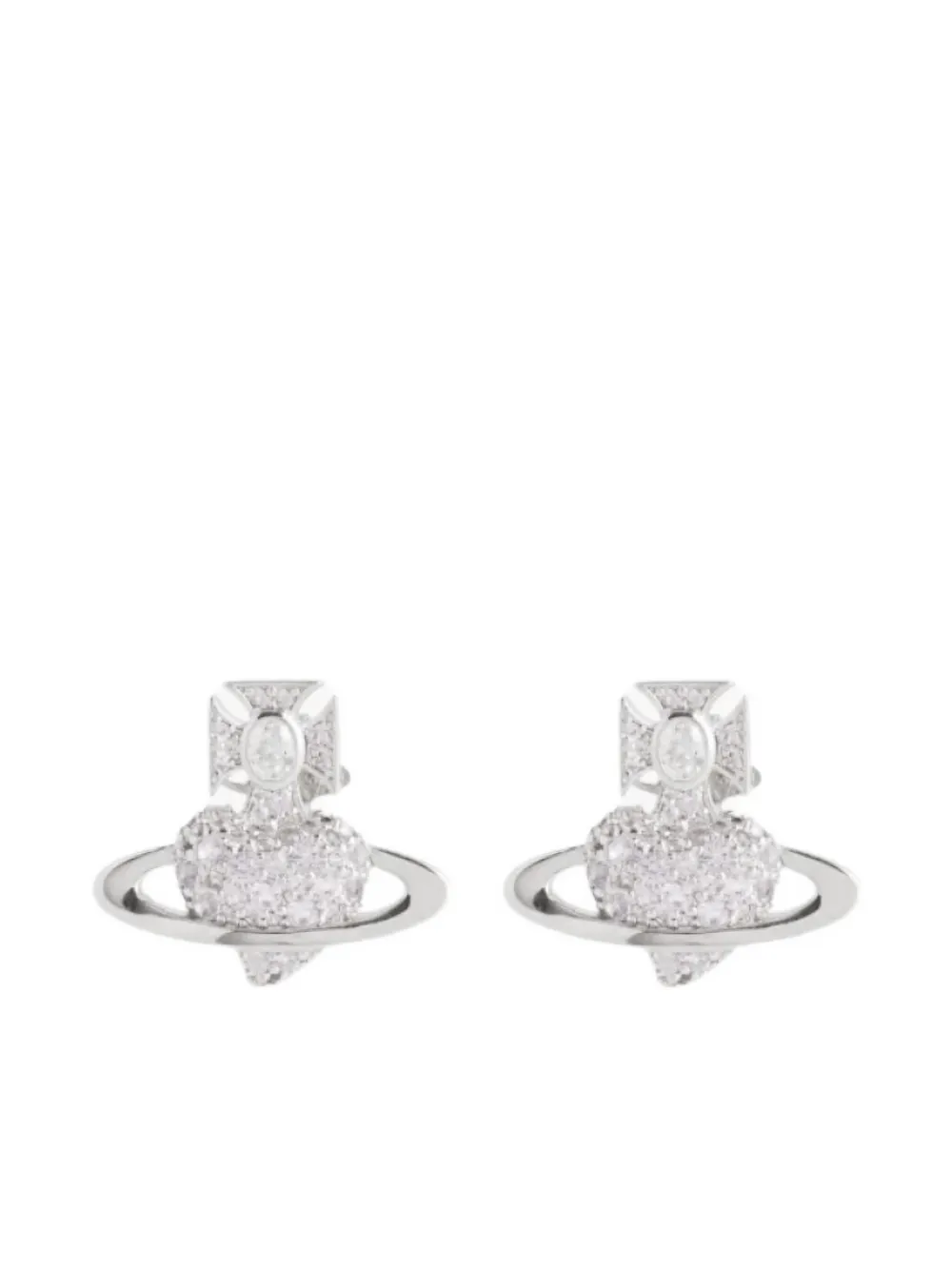 Vivienne Westwood Embellished Metal Agnatha Earrings In Metallic