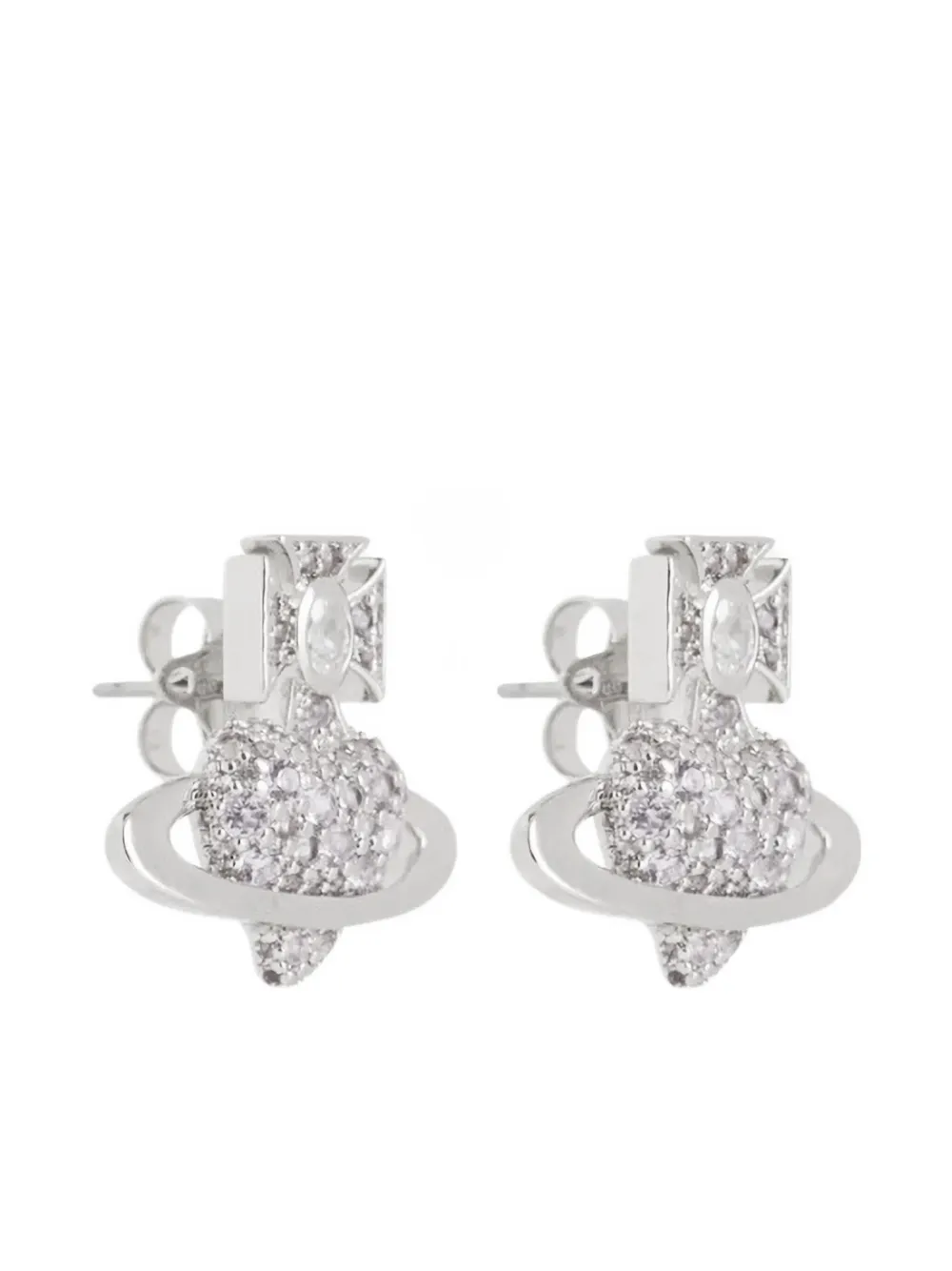 Vivienne Westwood Embellished Metal Agnatha Earrings In Metallic