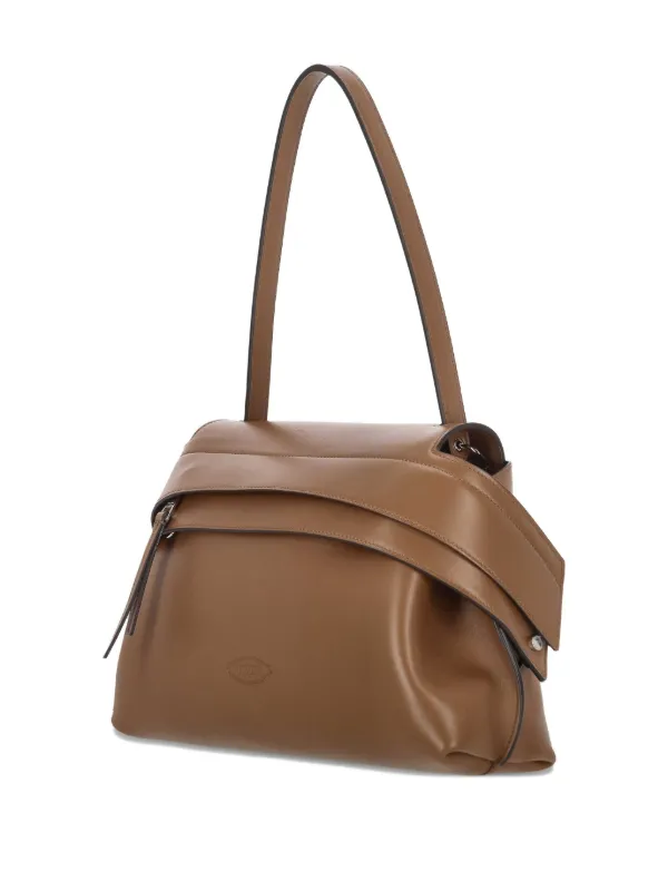 Tod's Wave Leather Shoulder Bag | Brown | FARFETCH RO