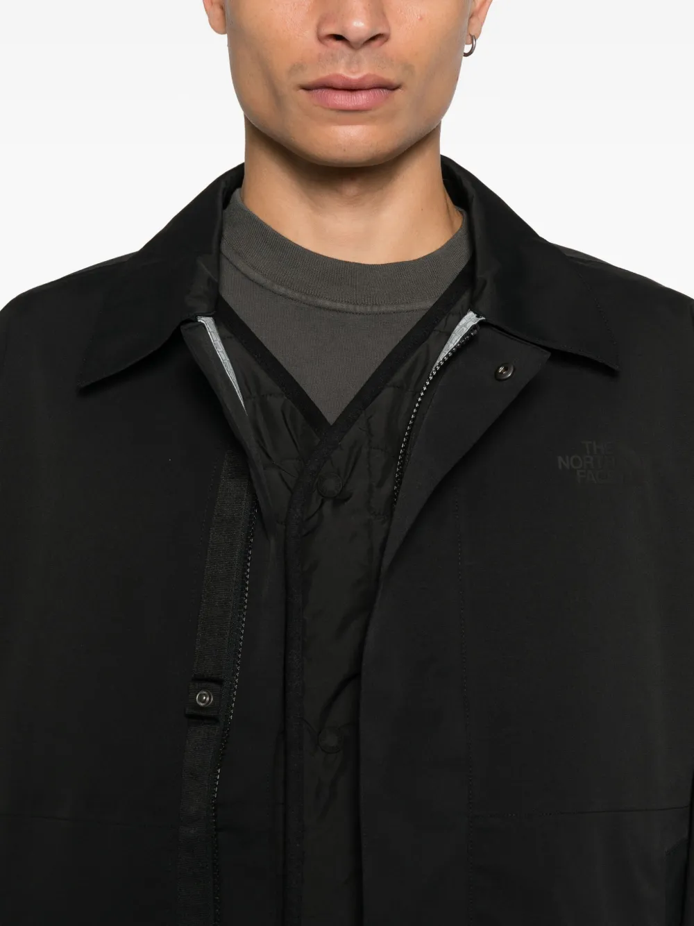 The North Face Gewatteerd jack met drukknoop Zwart