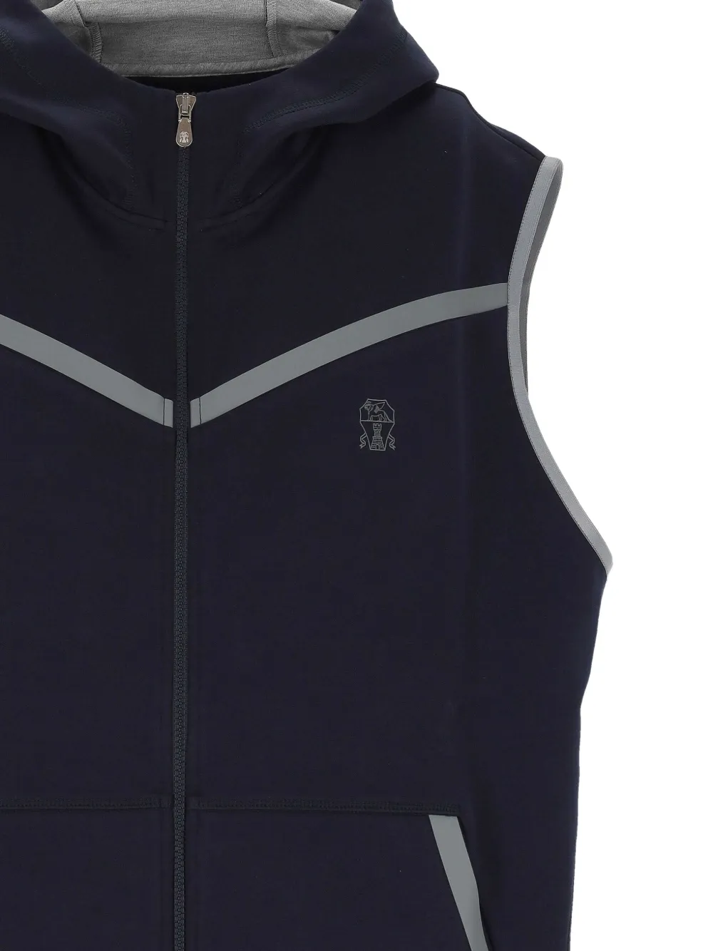 Brunello Cucinelli Bodywarmer met capuchon Blauw