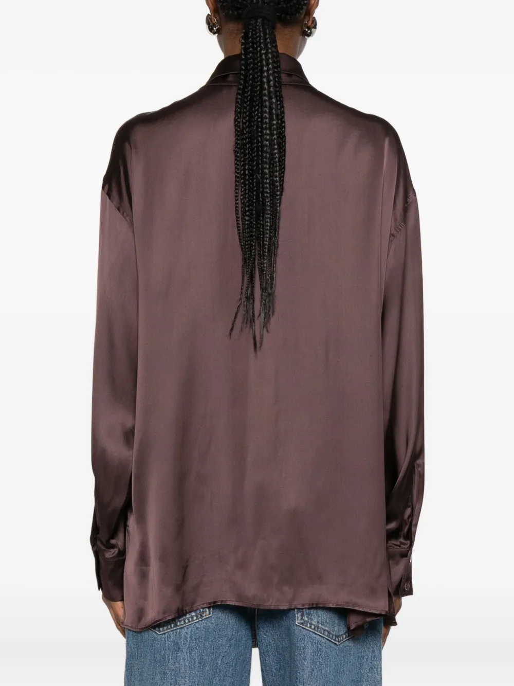 PT Torino Satijnen blouse Bruin