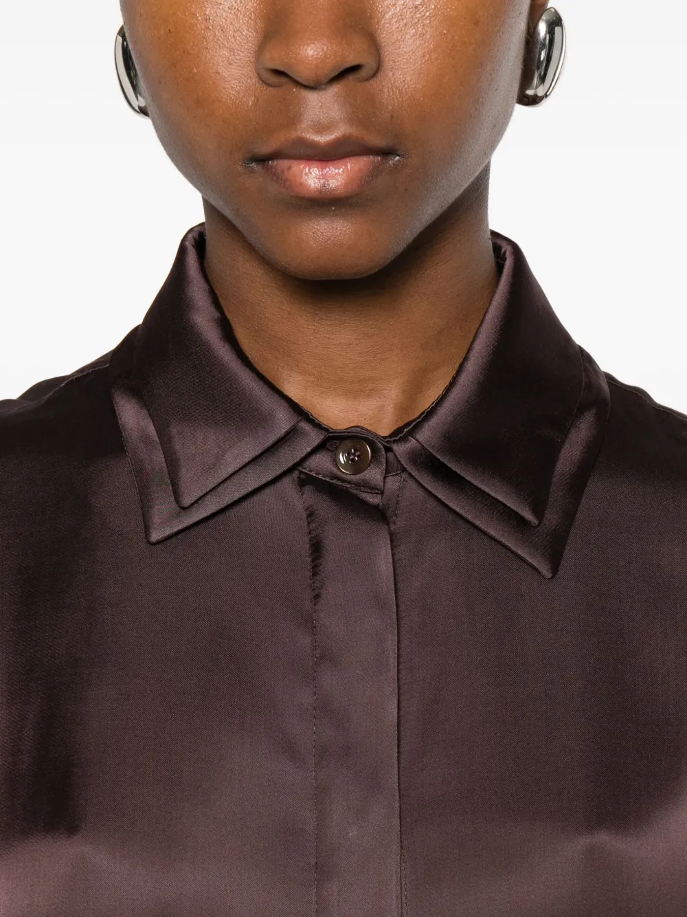 PT Torino Satijnen blouse Bruin