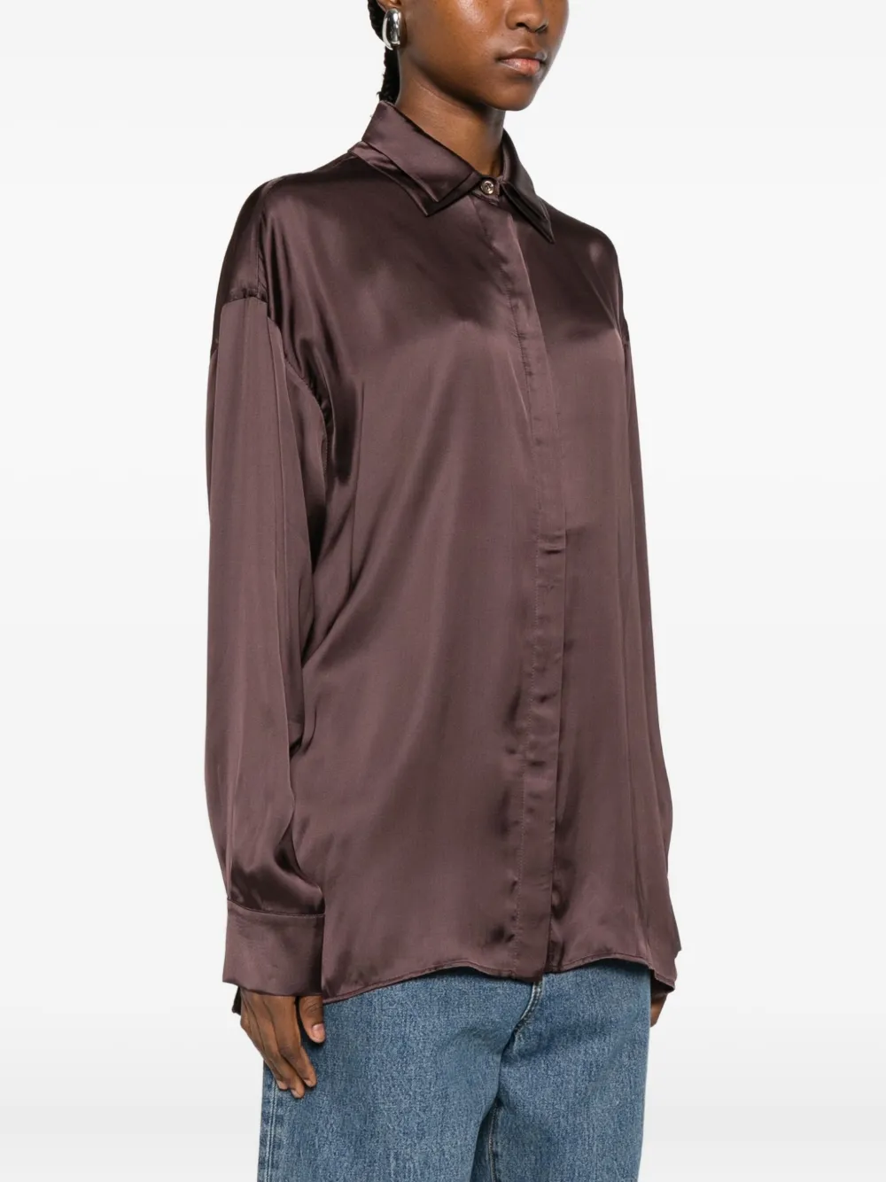 PT Torino Satijnen blouse Bruin