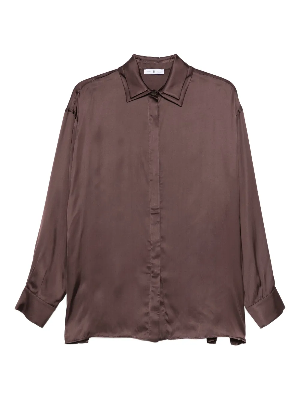PT Torino satin shirt - Marrone