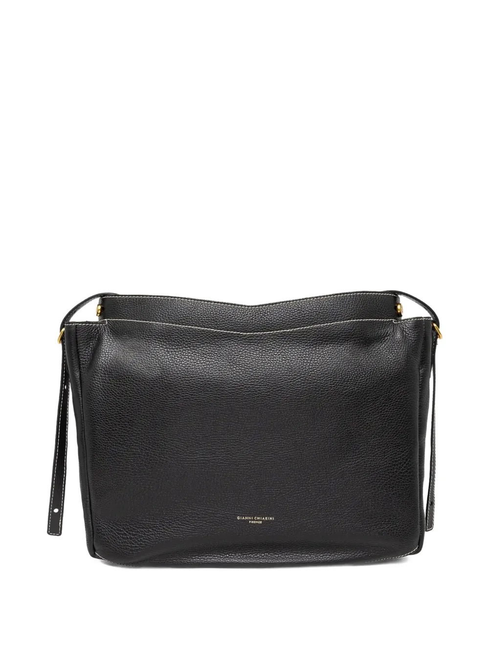 GIANNI CHIARINI topstitch leather shoulder bag - Zwart