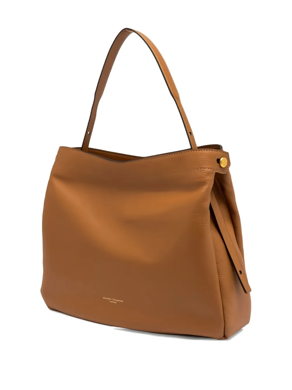 Gianni Chiarini Ottavia Buttoned Leather Tote Bag In Brown