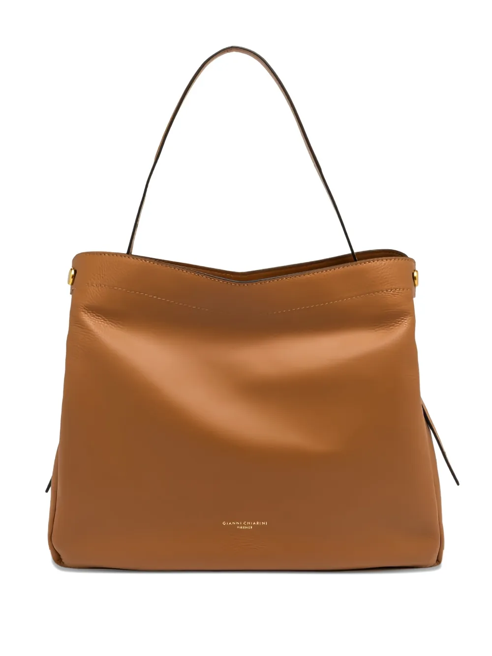 Gianni Chiarini Ottavia Buttoned Leather Tote Bag In Brown