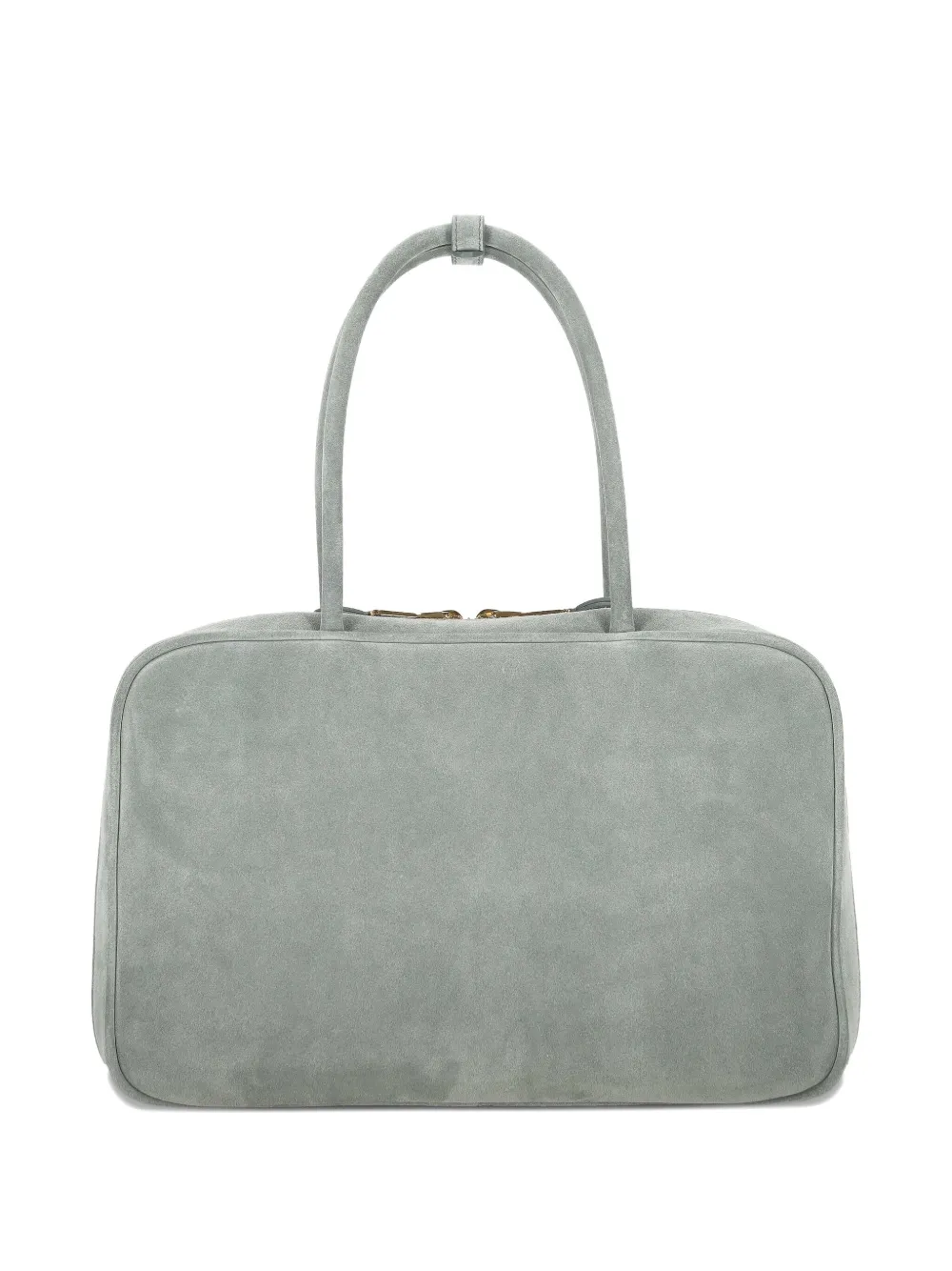 Miu Miu embossed-logo suede tote bag - Groen