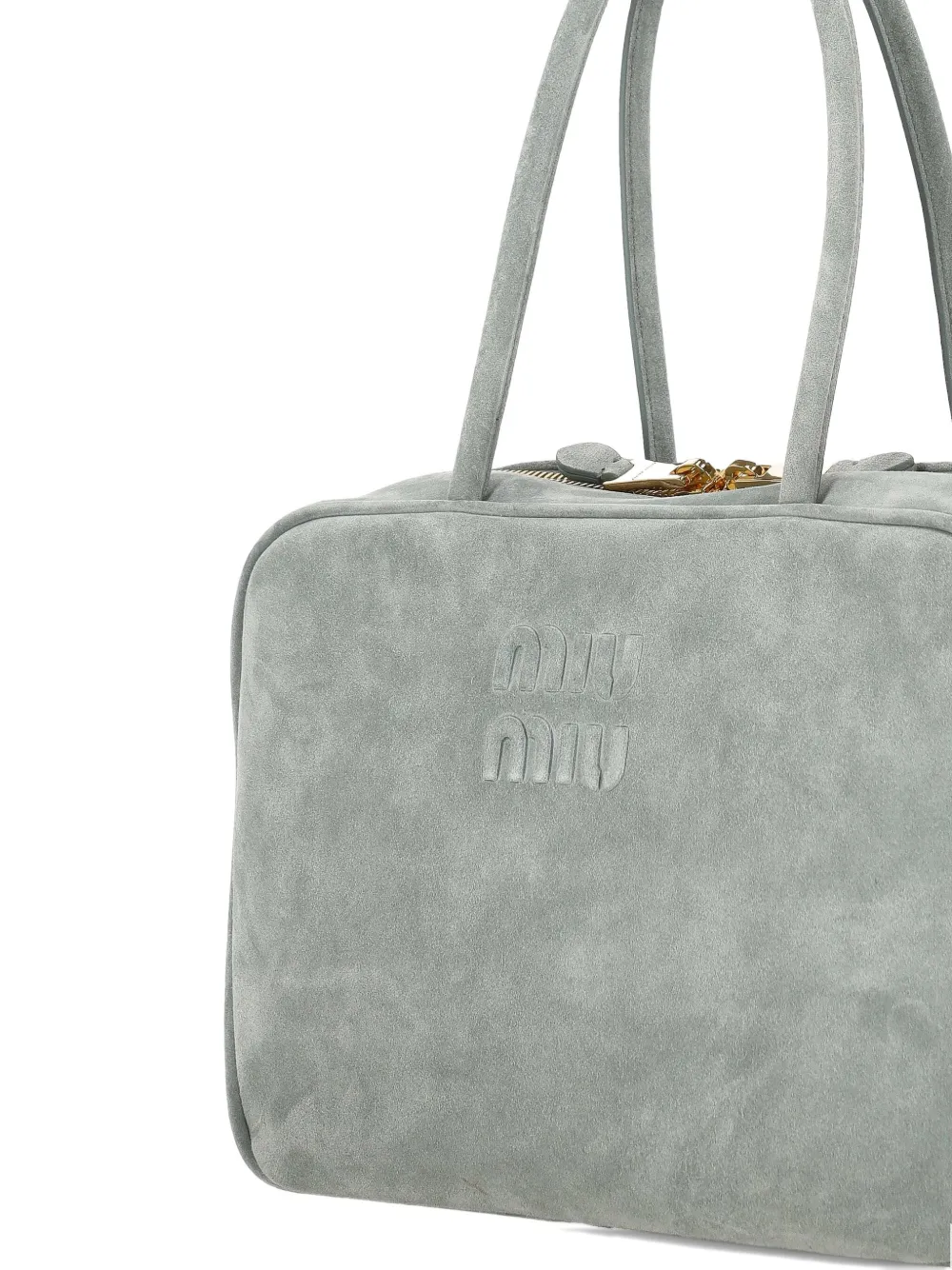 Miu Shopper met logo-reliëf Groen