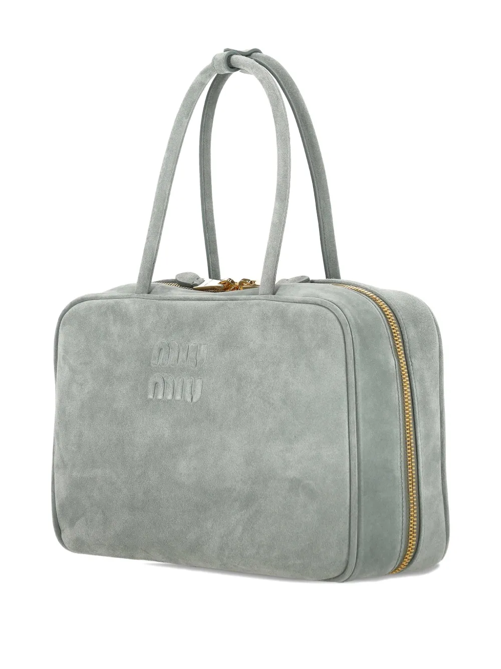 Miu Shopper met logo-reliëf Groen