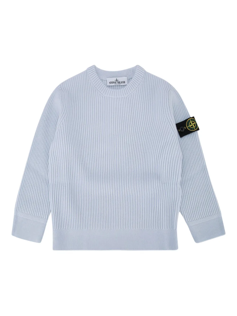 Stone Island Junior crew-neck ribbed sweater - Blu