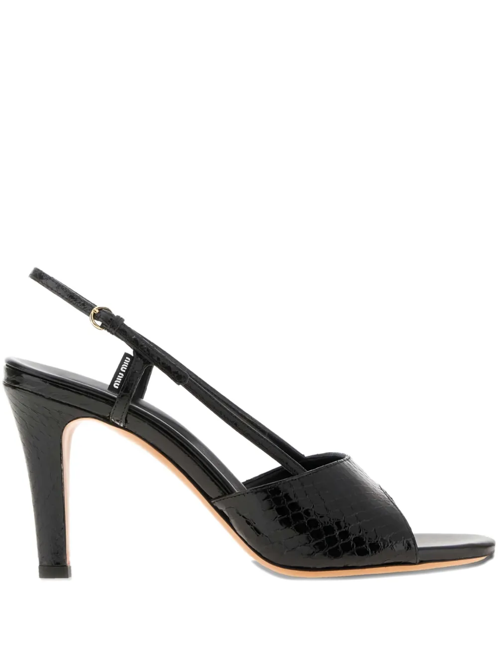 Miu Sandalen met leren hak Zwart