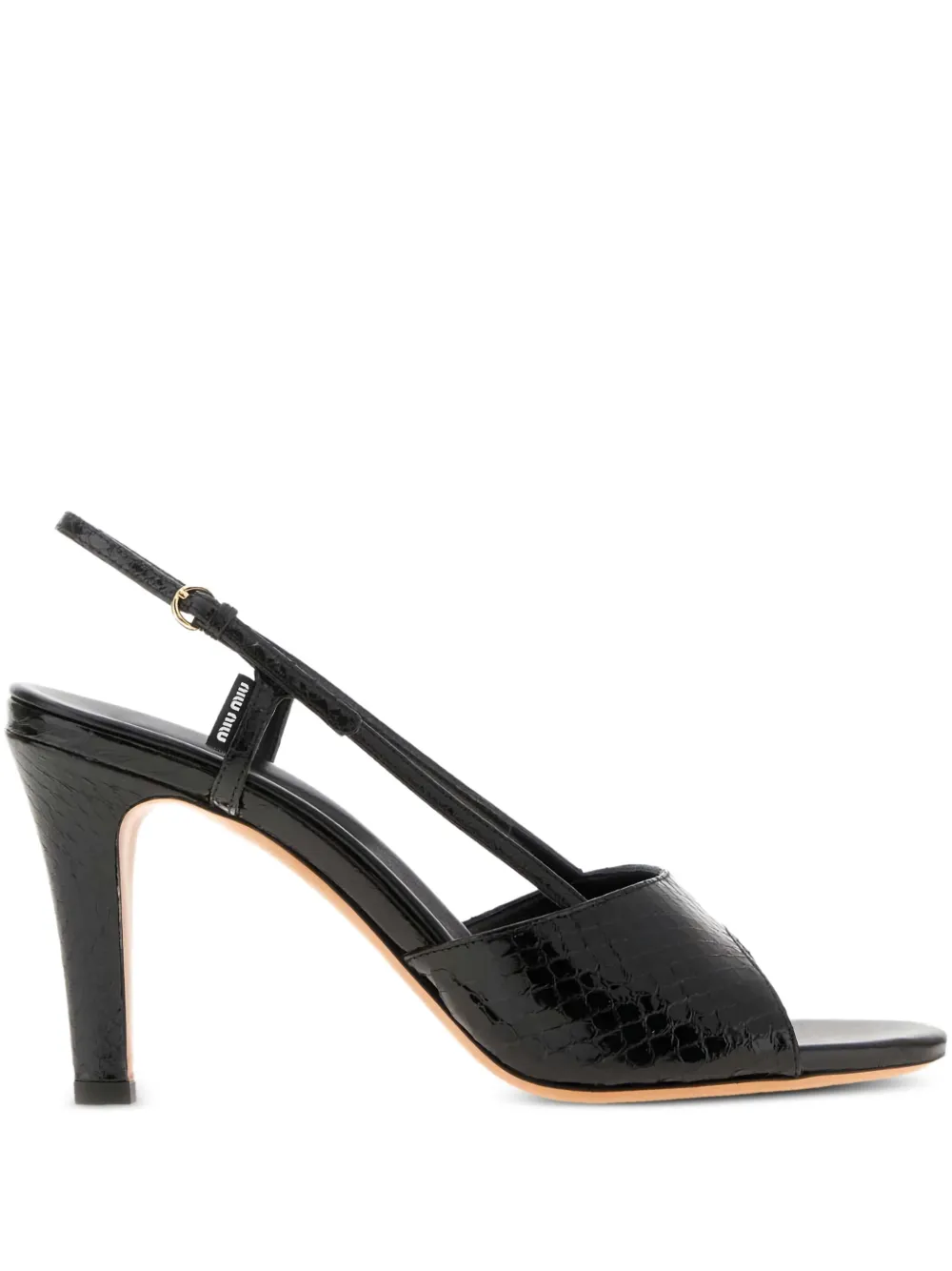 Miu Sandalen met leren hak Zwart