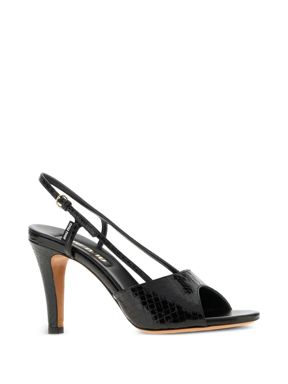 Miu Sandalen met leren hak Zwart