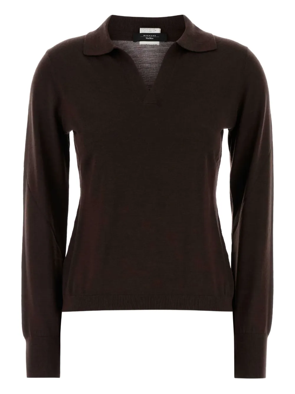 Weekend Max Mara playera manga larga con cuello en V | marrón | Image 1