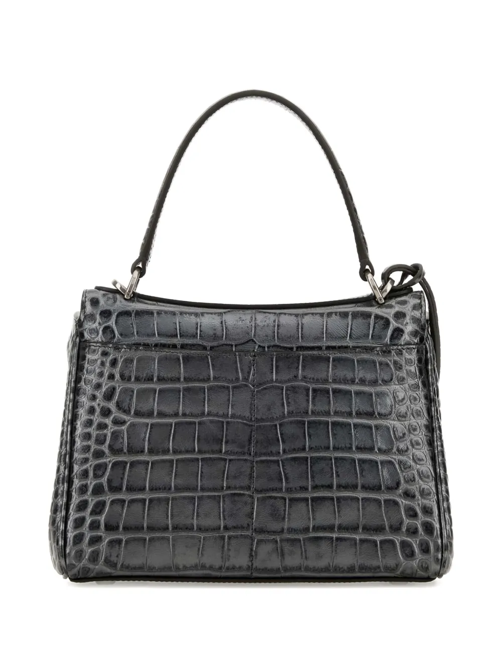 Balenciaga Embossed Croc Rodeo Tote Bag In Gray