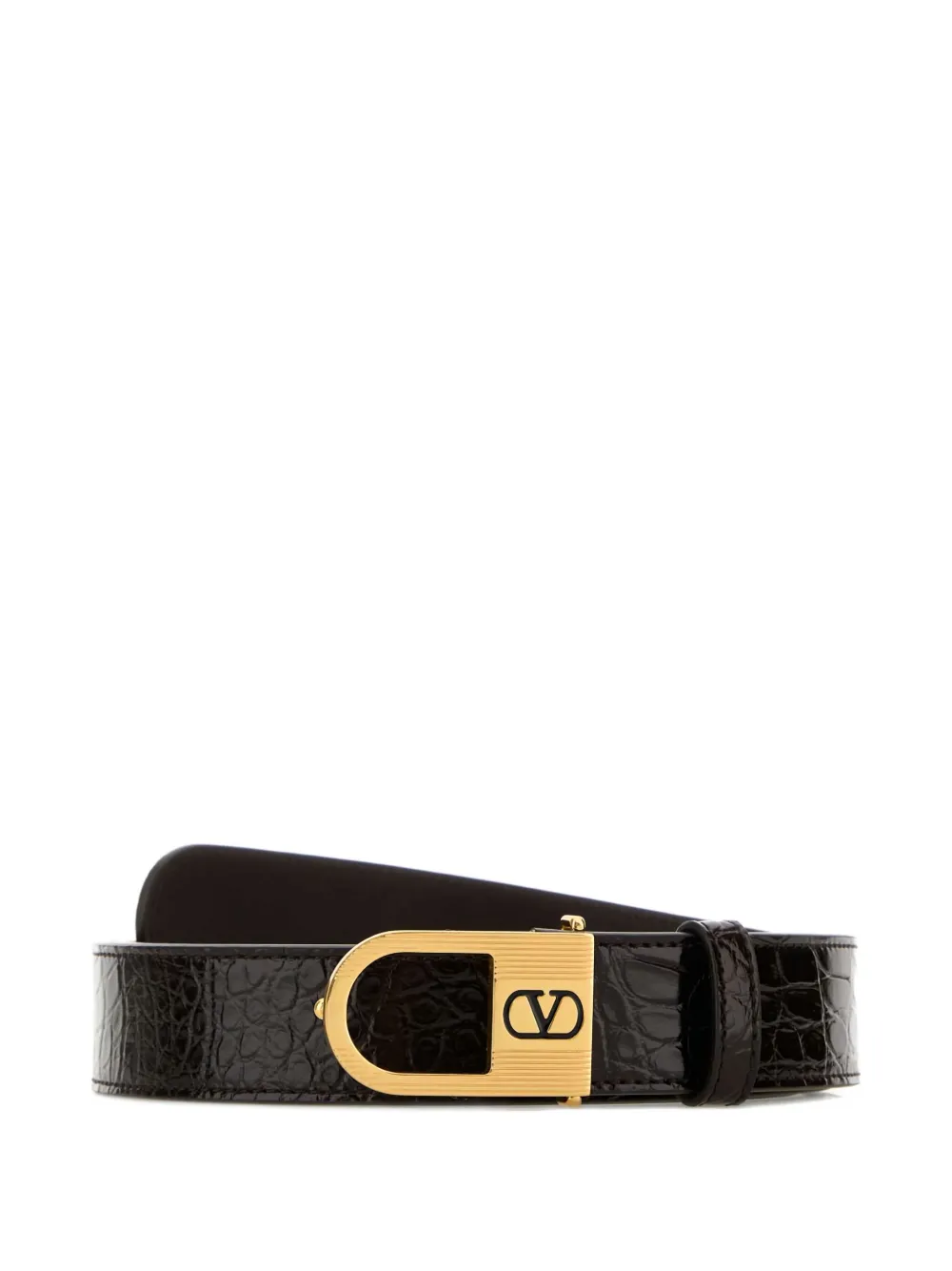 Valentino Garavani VLogo embossed belt | Black | Image 1