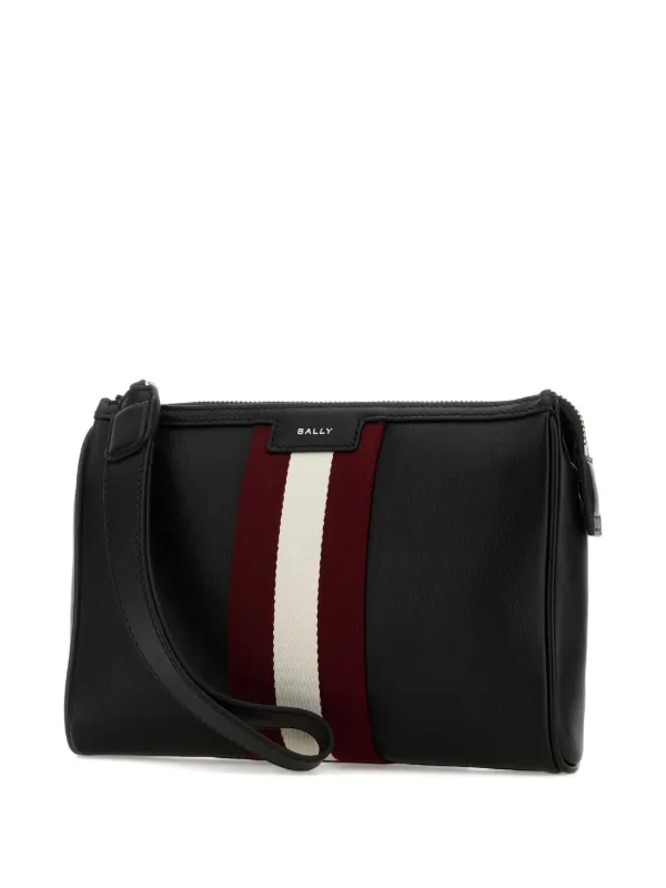 Bally striped-detail Leather Wash Bag Black FARFETCH TR