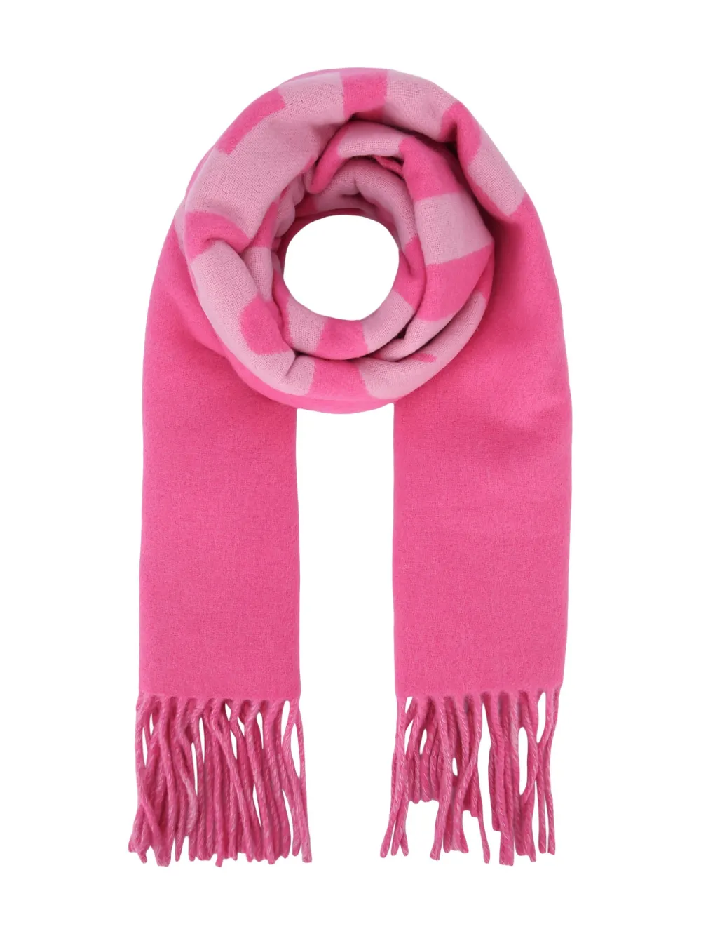 Jacquemus Logo-detailed Fringed-edge Scarf In Pink