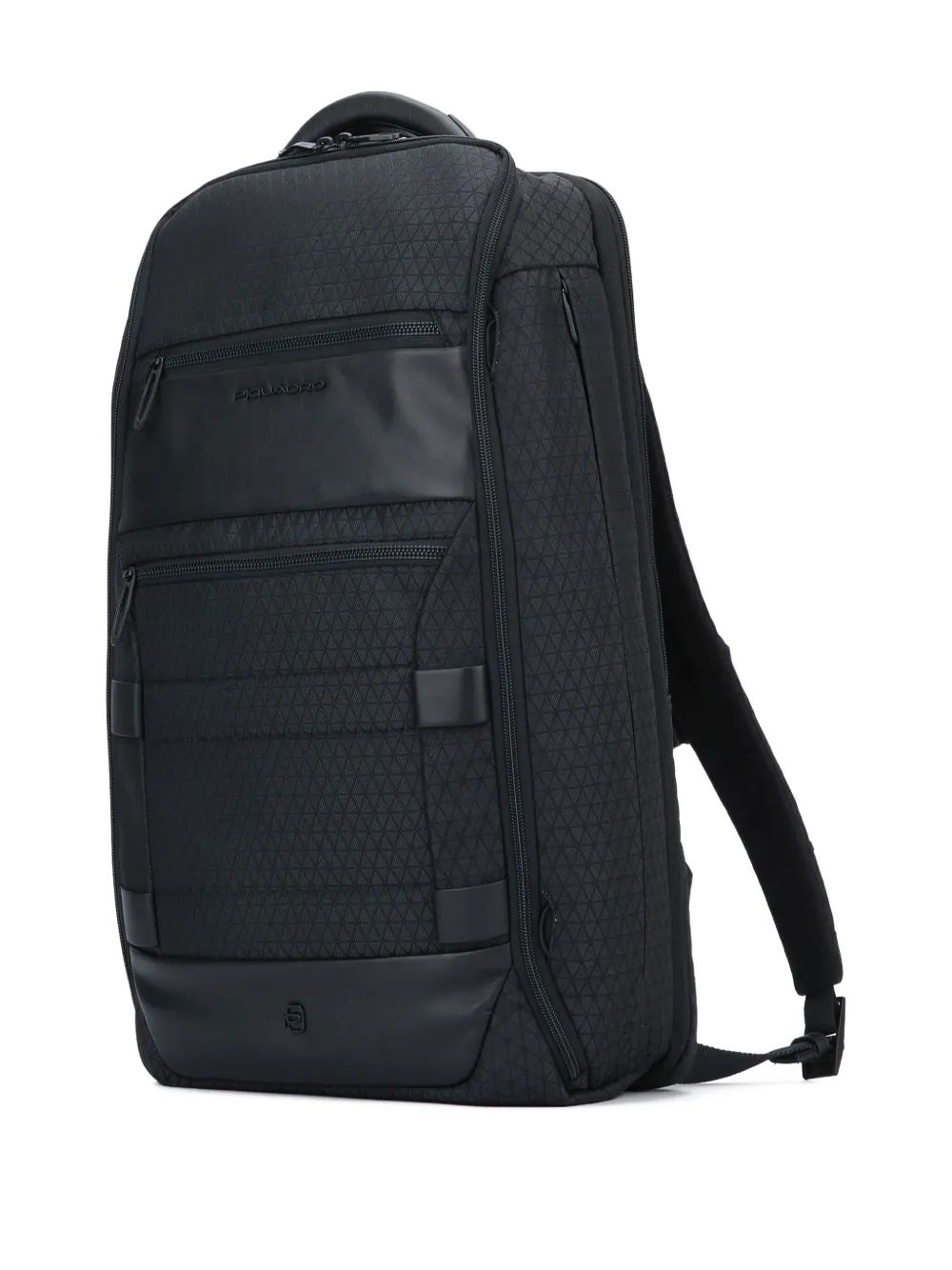 Piquadro Modular Zipped Panelled Backpack In Black