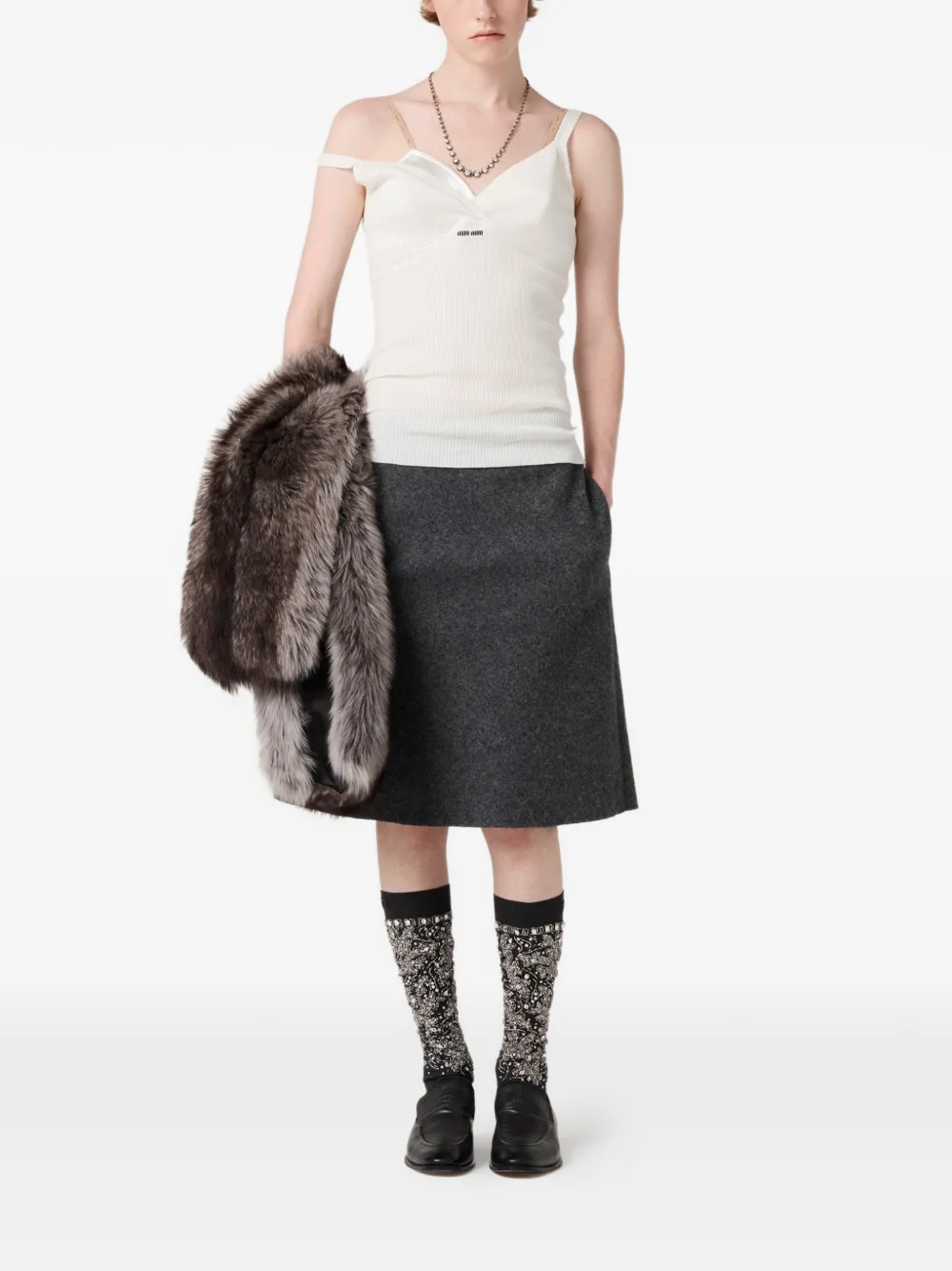 Miu Wollen rok Grijs