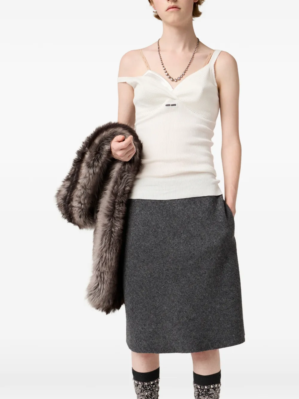 Miu Wollen rok Grijs