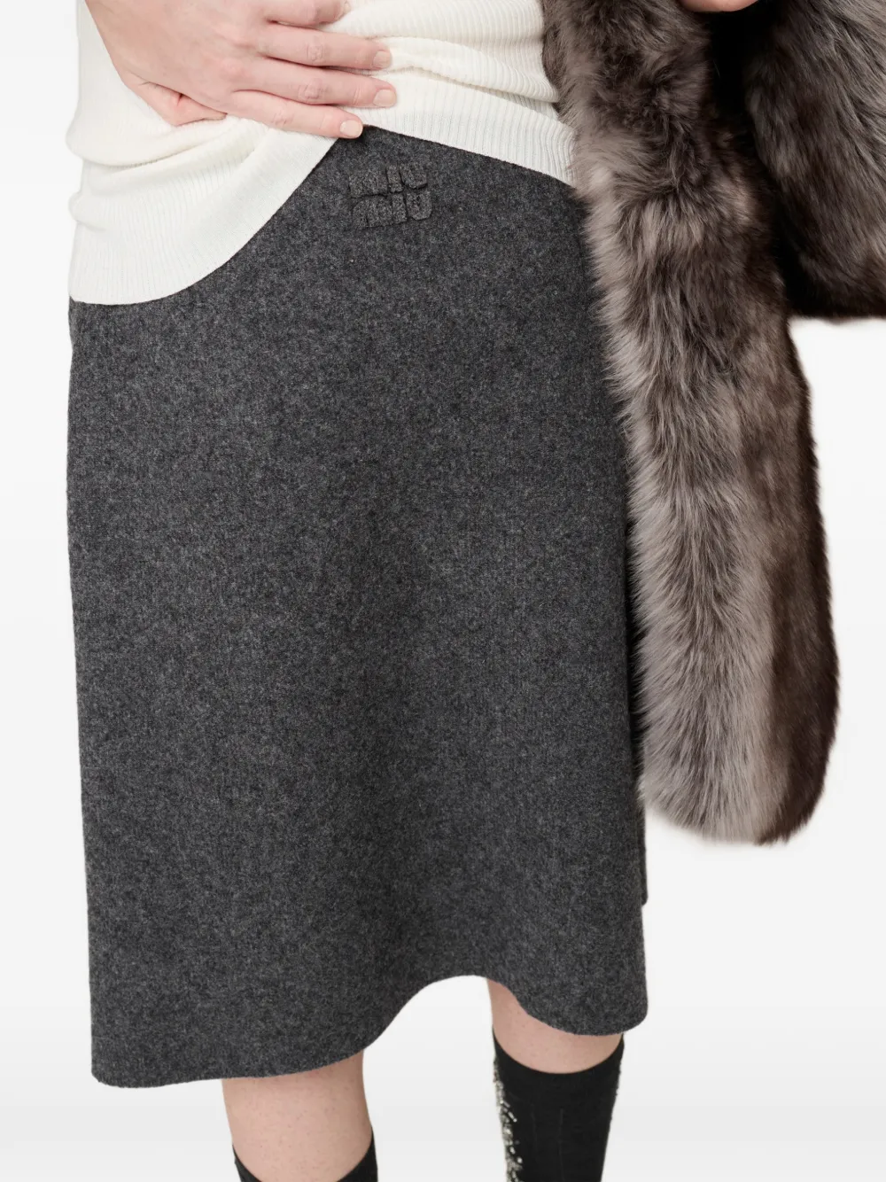 Miu Wollen rok Grijs