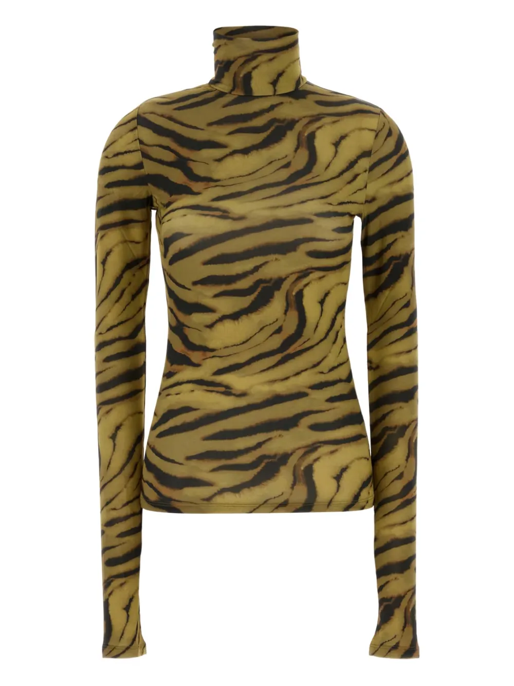 Ganni Printed Stretch Viscose Top In Multi