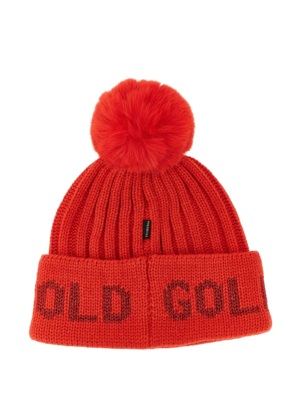 Goldbergh Ribbed Pompom Beanie Hat In Red